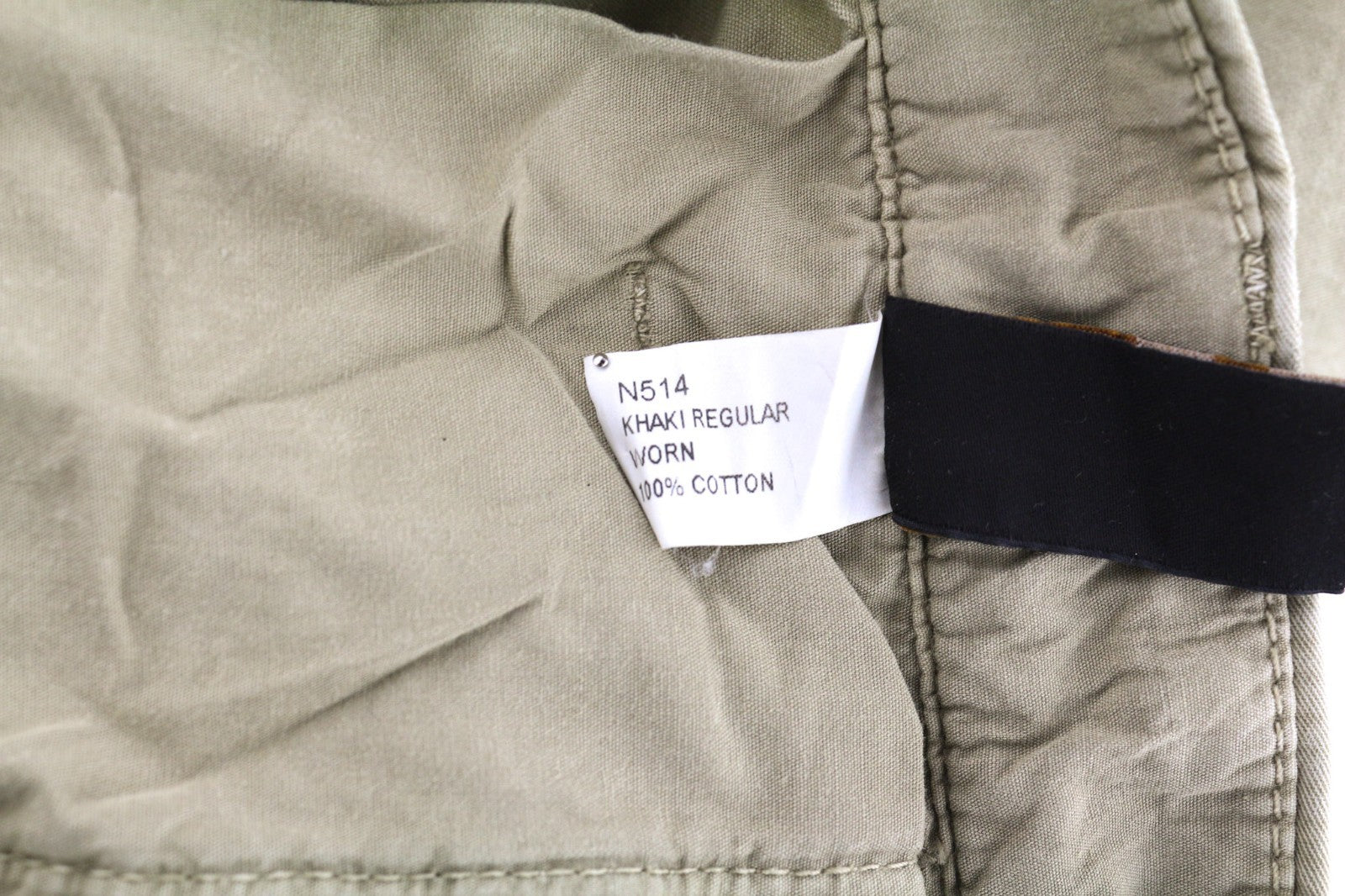 NUDIE JEANS Khaki Regular Men's W28/L32 Mid Beige Logo Chino Buttoned Pockets