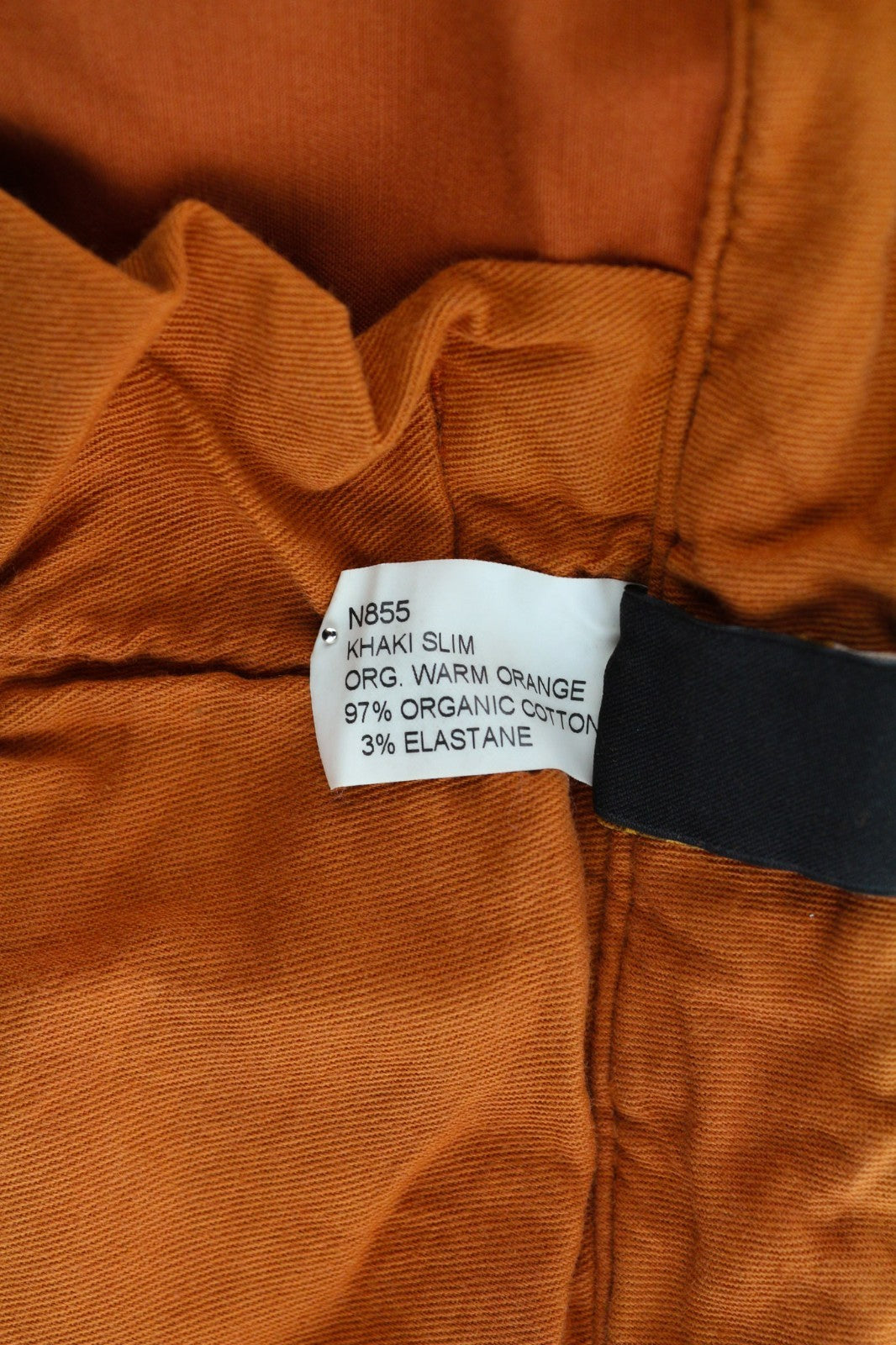 NUDIE JEANS Khaki Slim Men's W31/L32 Organic Warm Orange Chino Zip Fly Logo