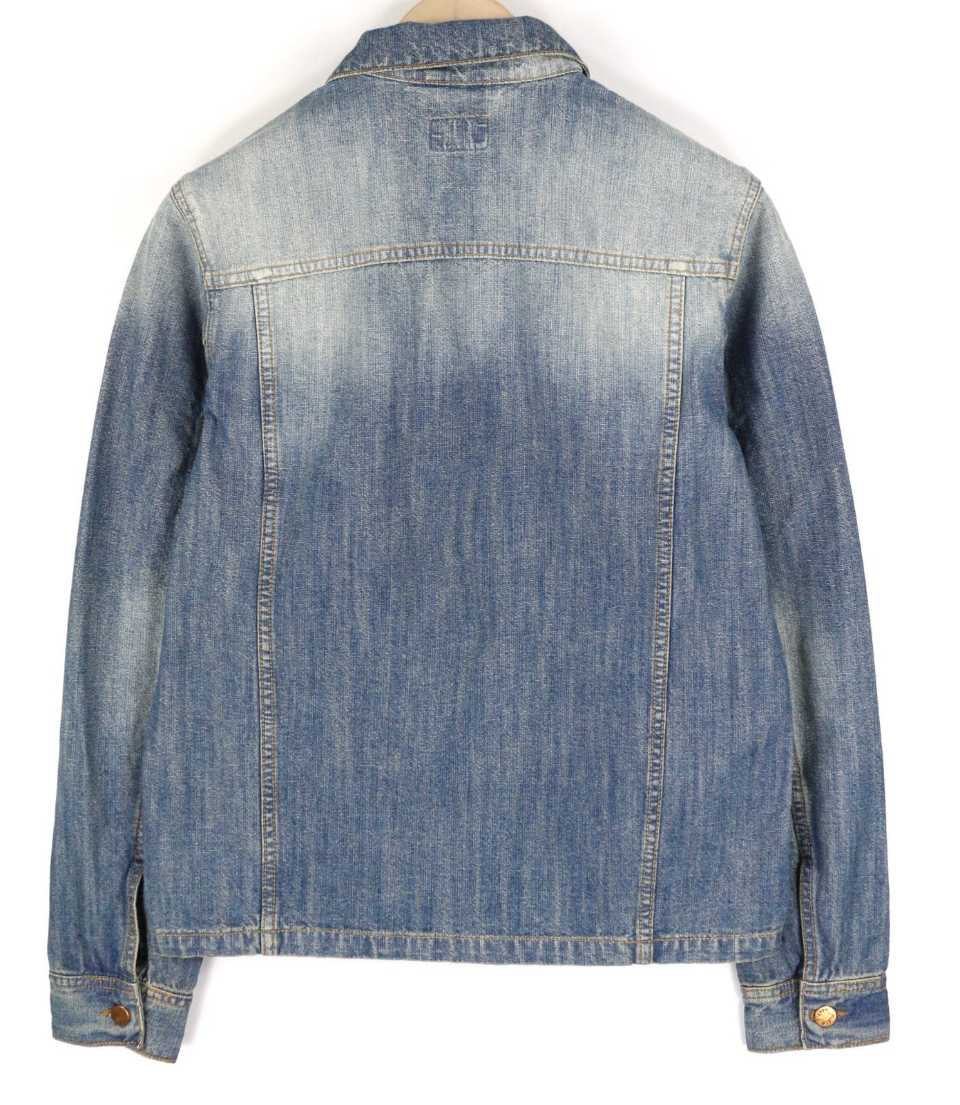 NUDIE JEANS Ronny Men's Jacket S Indigo Dungaree Denim Polo Button Logo Blue