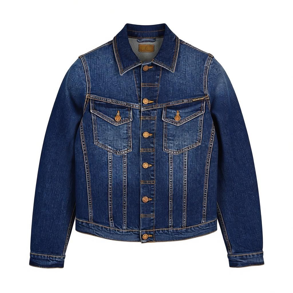 NUDIE JEANS Perry Men's Jacket XS Organic Excellent Blue Washed Denim Button