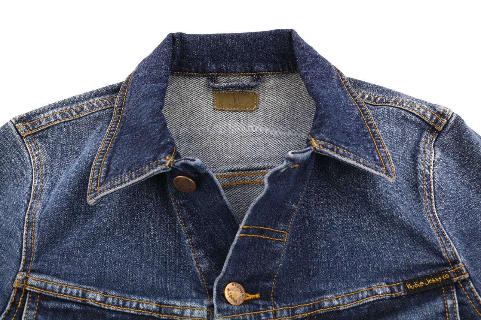 NUDIE JEANS Perry Men's Jacket XS Organic Excellent Blue Washed Denim Button