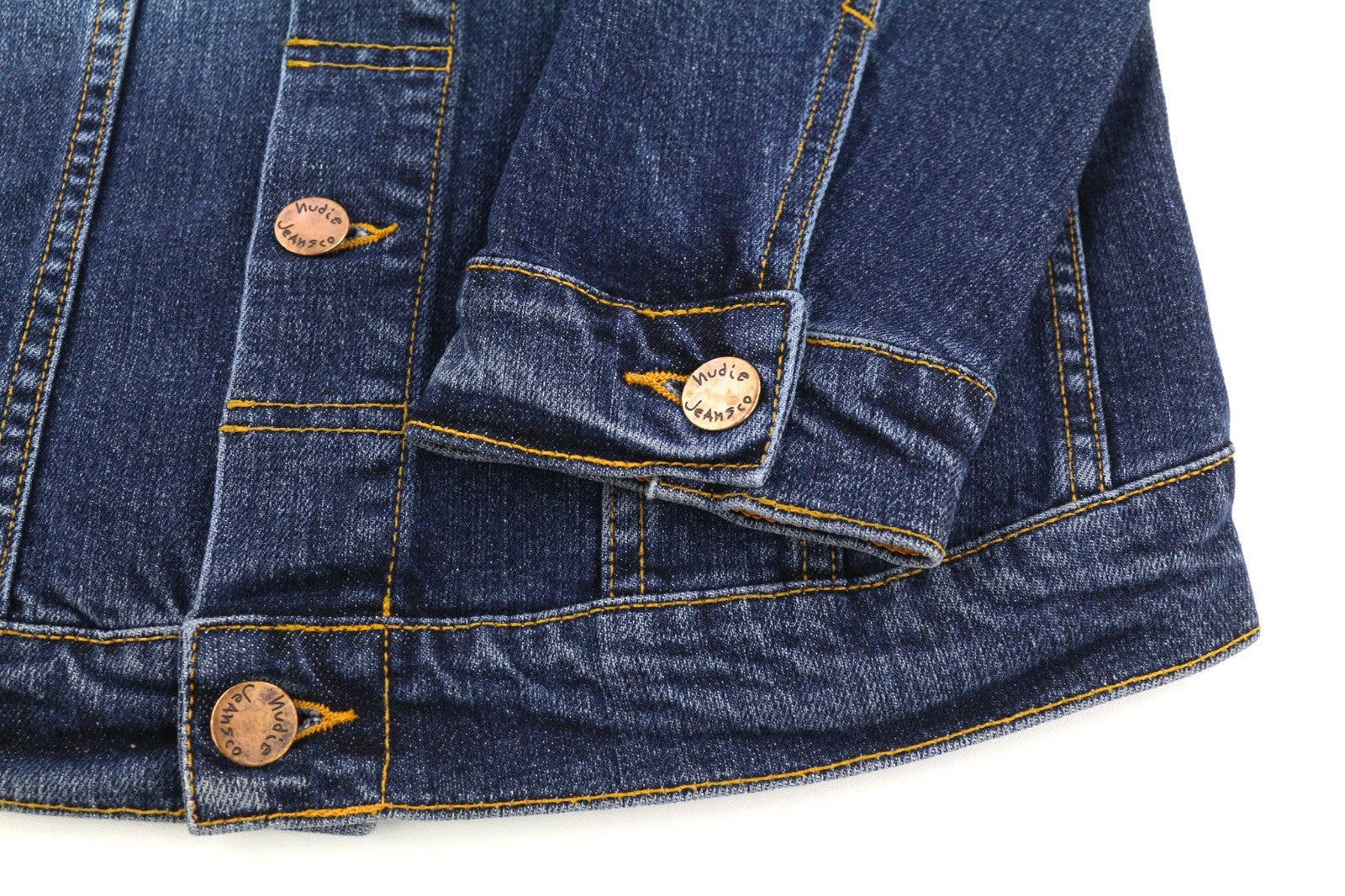 NUDIE JEANS Perry Men's Jacket XS Organic Excellent Blue Washed Denim Button