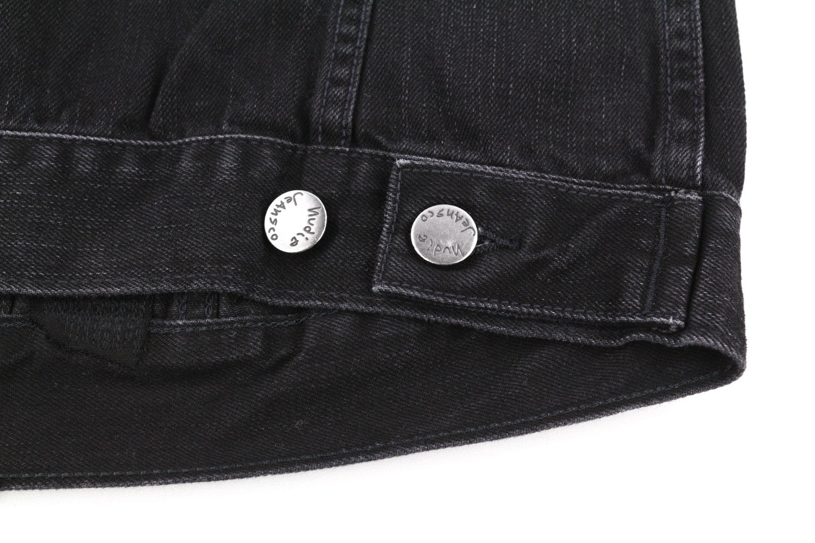 NUDIE JEANS Billy Men's Jacket S Black Lotus Organic Polo Button Washed Denim