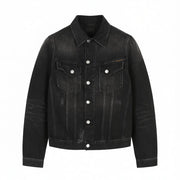 NUDIE JEANS Billy Men's Jacket XS Black Lotus Organic Washed Polo Denim