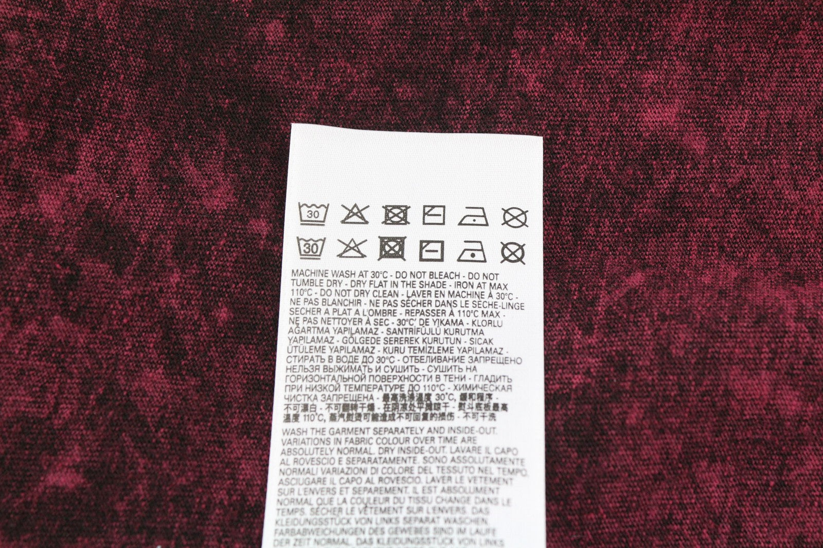 DIESEL T-Reg-E4 Women's T-Shirt L Burgundy Crew Short Sleeve Soft Faded RRP125