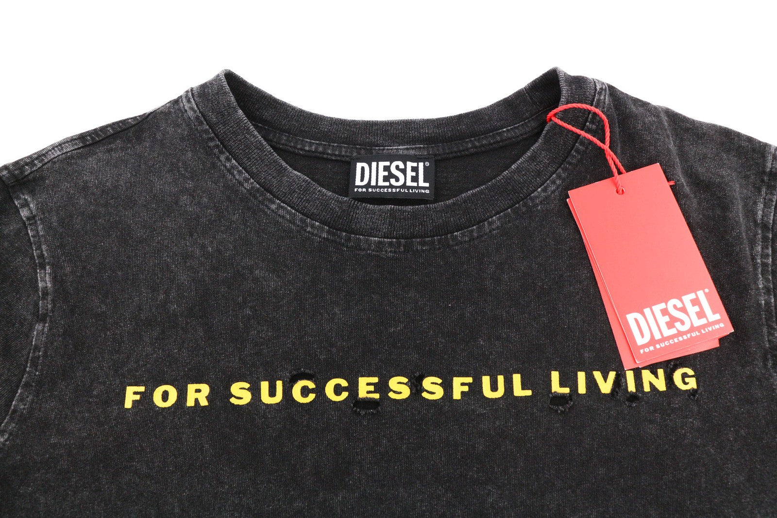 DIESEL T-Reg-E4 Women's T-Shirt L Black Crew Collar Short Sleeve Soft RRP125