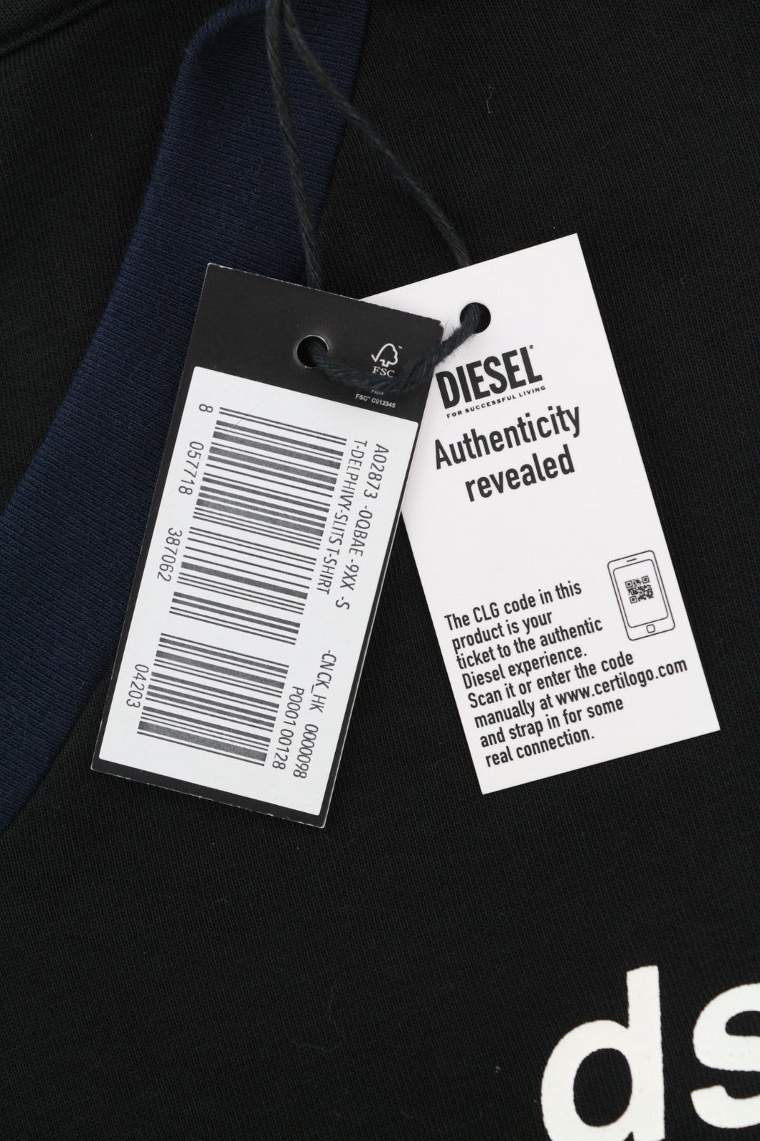 DIESEL T-Delphivy-Slits Men T-Shirt S Black Oversize V-Neck Short Sleeve RRP100