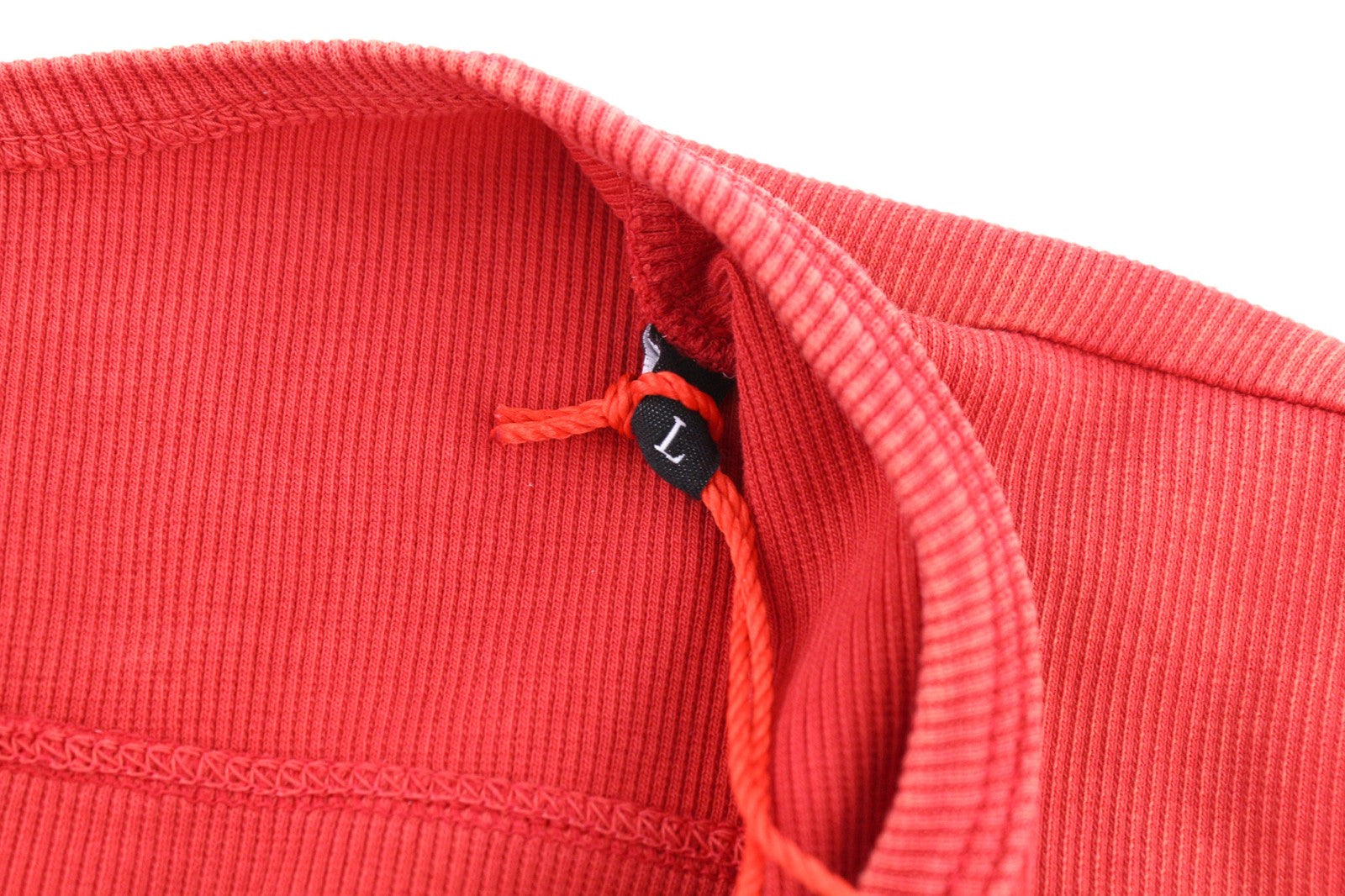 DIESEL T-Holdhook-SL Women's T-Shirt L Red Sleeveless Crew Hook Eye Closure