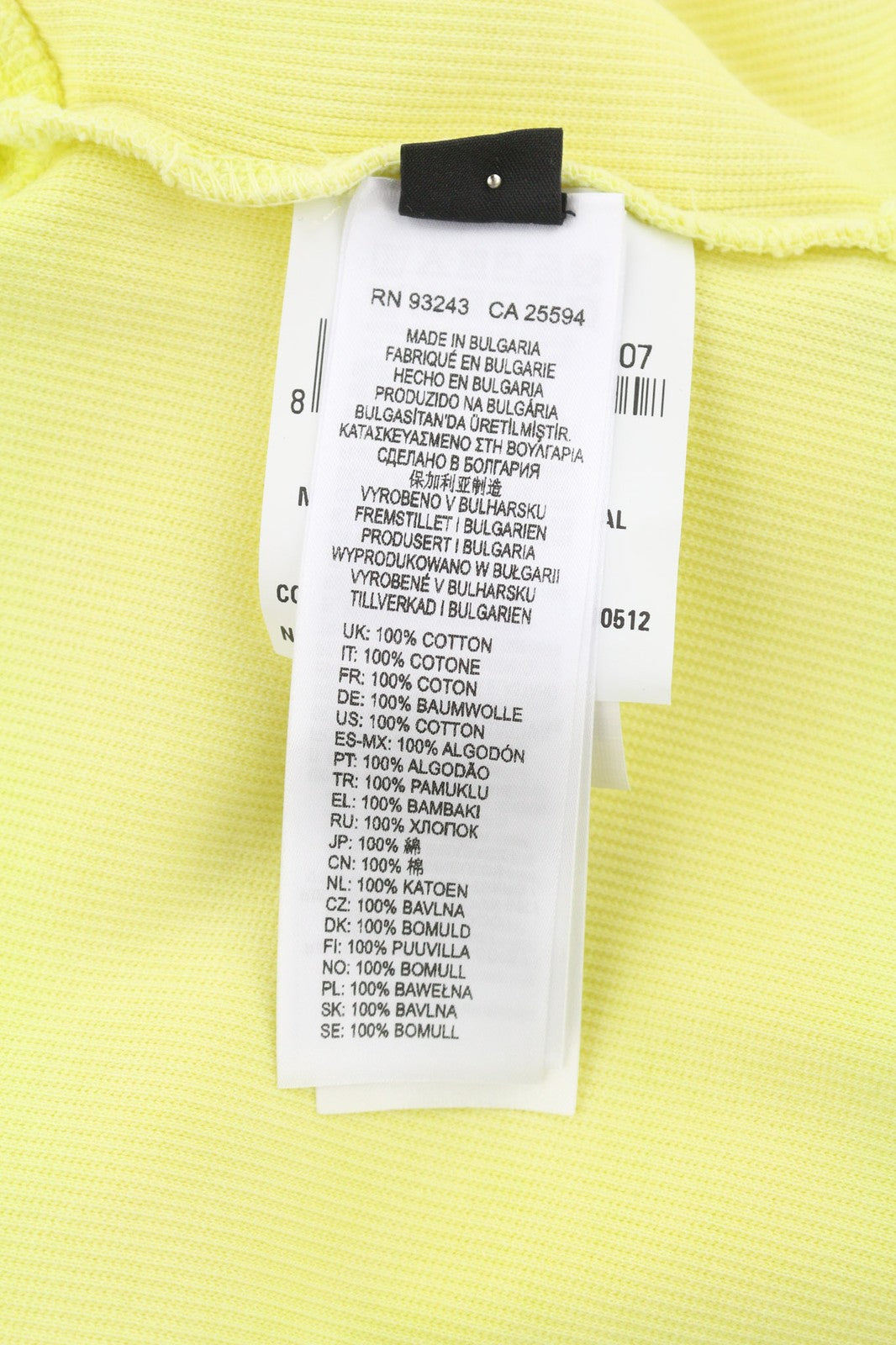 DIESEL T-Holdy Women's T-Shirt S Yellow Crew Short Sleeve Button Logo RRP300