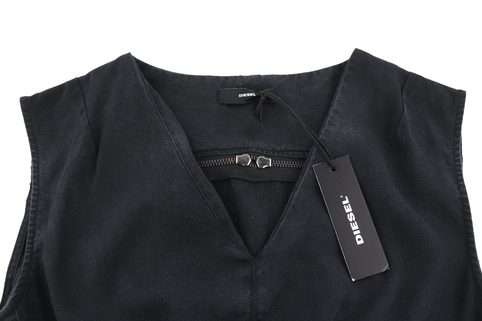 DIESEL D-Chad Women's Dress XS Black Sleeveless Mini Drawstring Waist RRP180