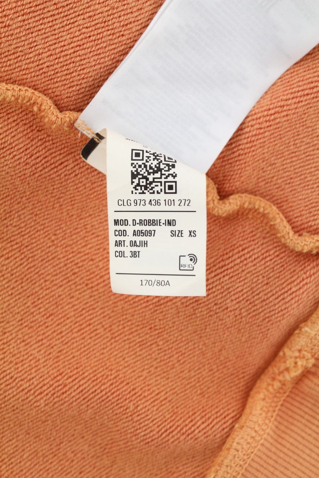 DIESEL D-Robbie-Ind Women's Dress XS Long Sleeve Mini Crew Collar Front Logo