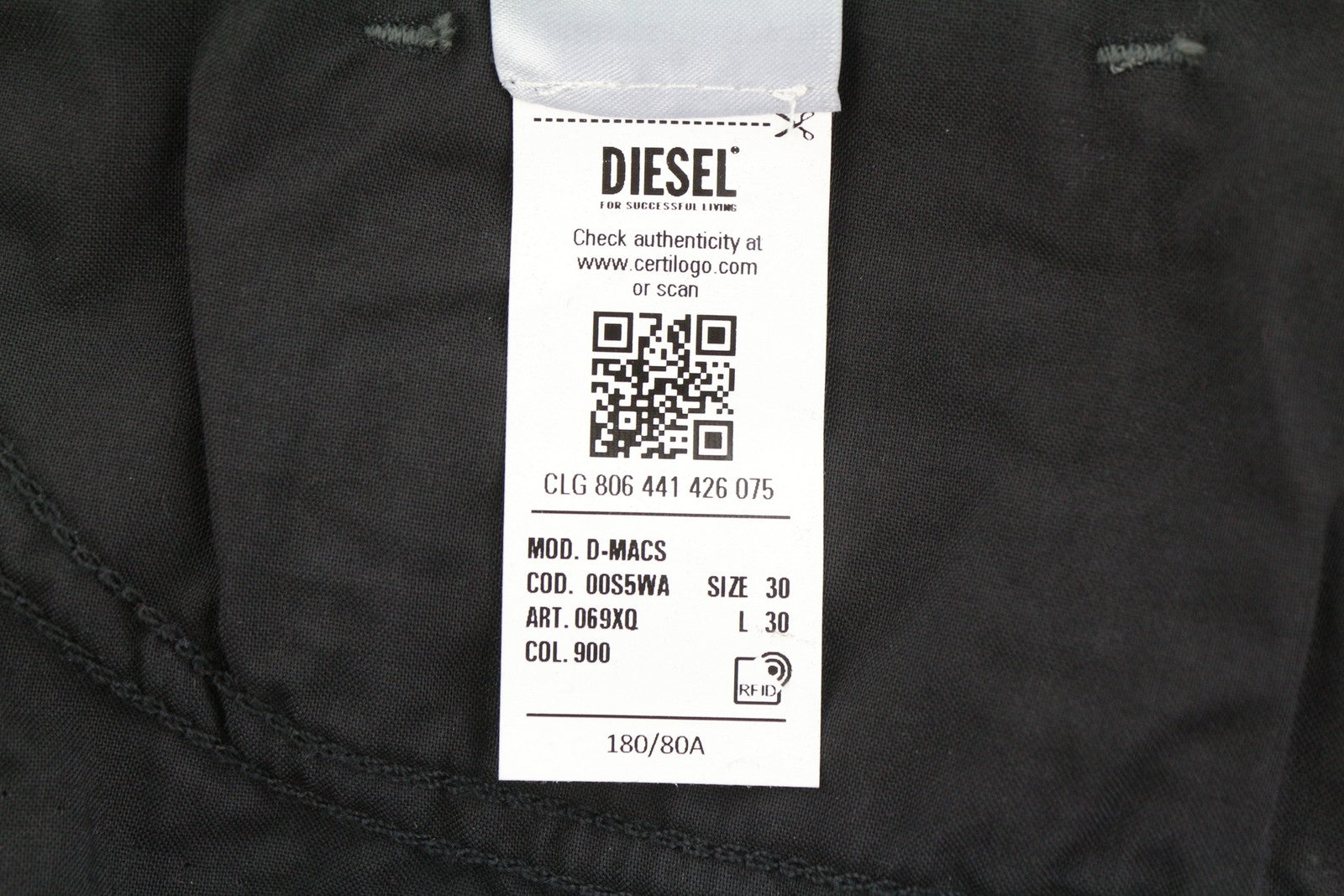 DIESEL D-Macs 069XQ Men Trousers W30/L30 Grey Faded Stretch Straight Corduroy