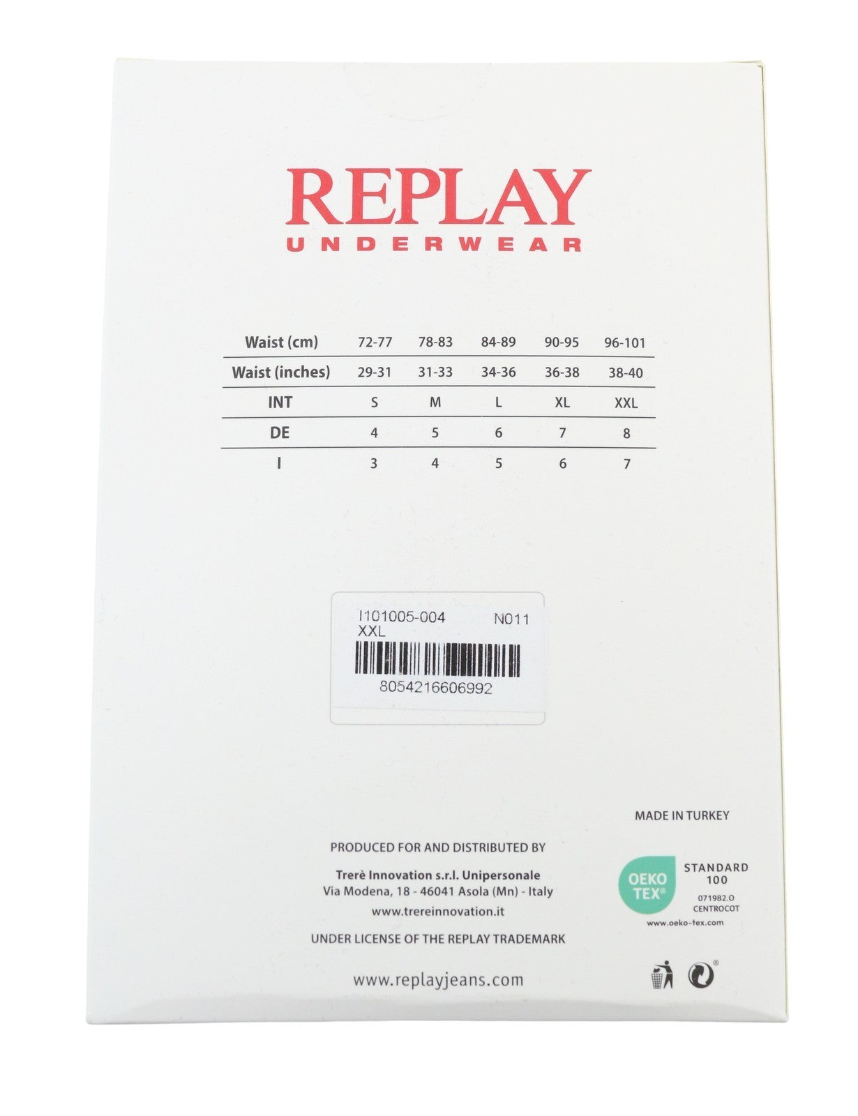 REPLAY Men Underwear 2XL Black Elastic Waist Cotton Blend Stretch Trunks 2 Pack