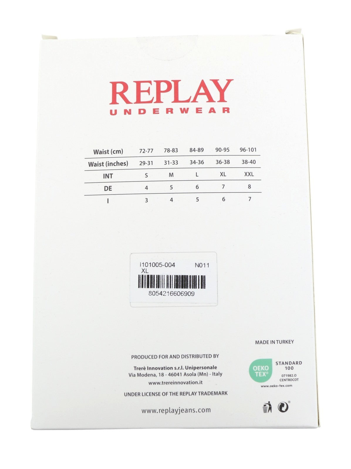 REPLAY Men Underwear XL Black Elastic Waist Cotton Blend Stretch Trunks 2 Pack