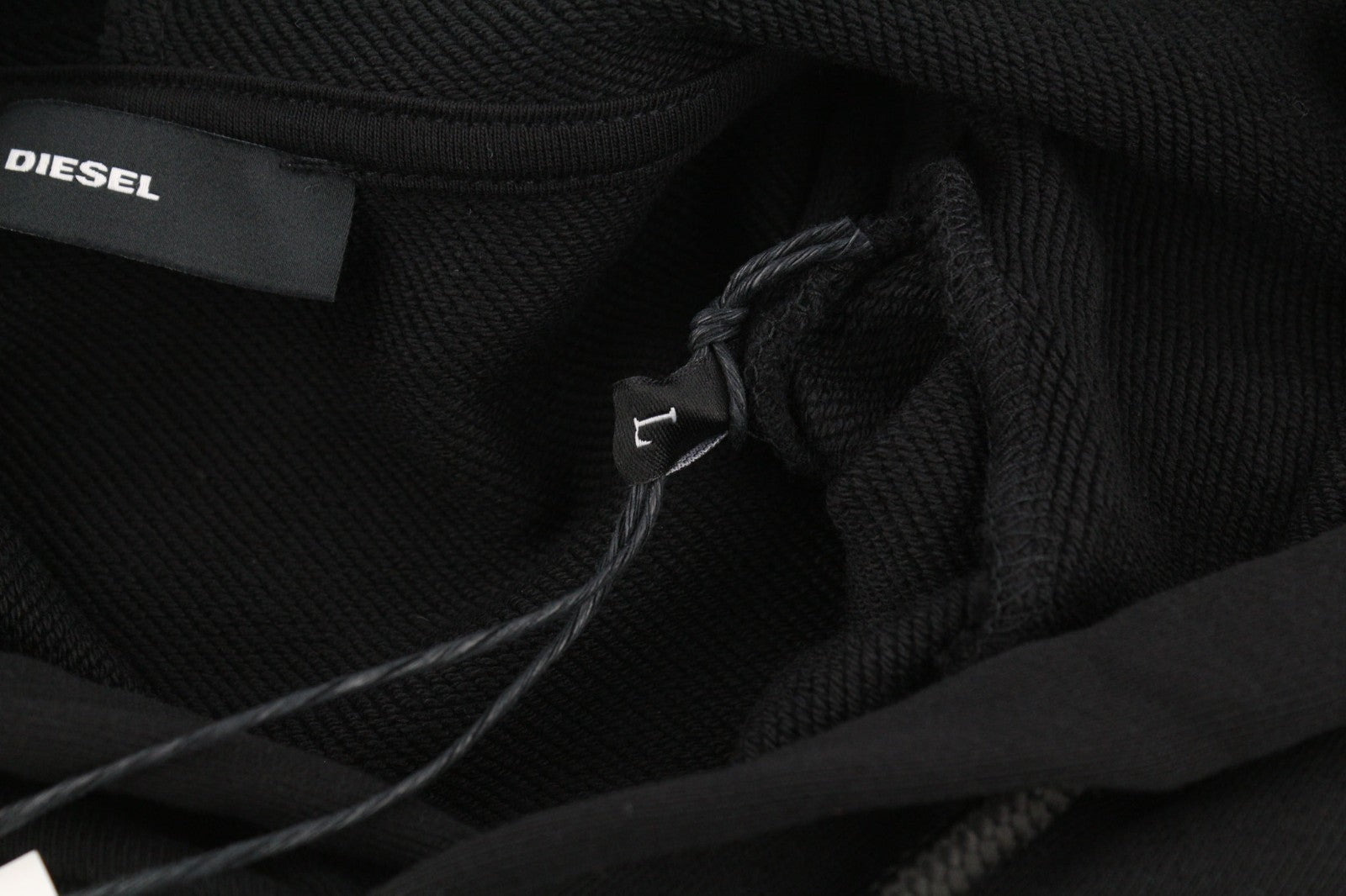 DIESEL D-Ilse-TR Women's Dress L Black Hoodie Style Long Sleeve Logo RRP160