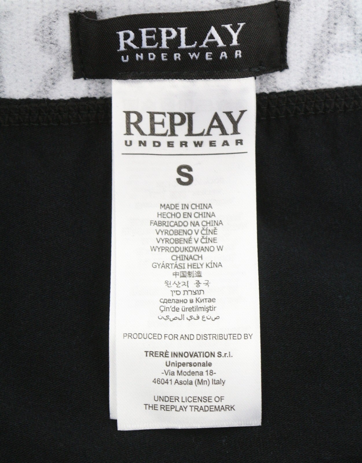 REPLAY Men Underwear S Black Elastic Waist Cotton Blend Stretch Trunks 2 Pack