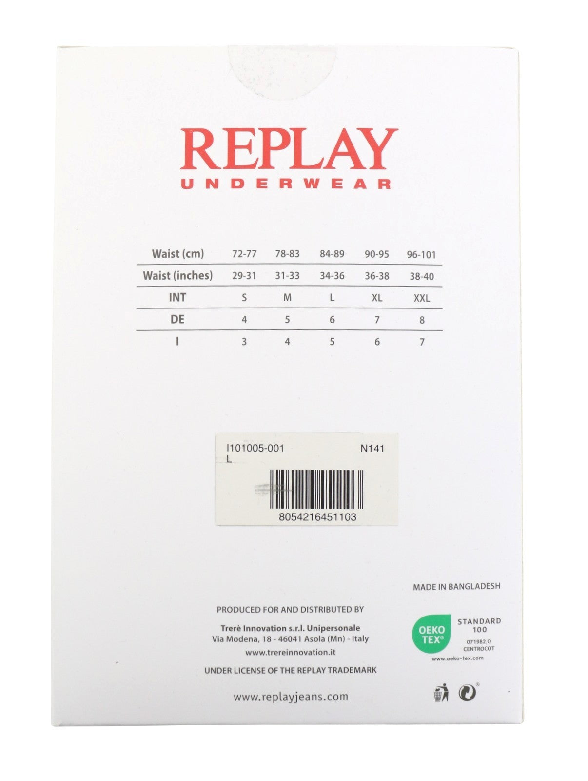 REPLAY Men Underwear L Dark Black Elastic Waist Cotton Stretch Trunks 2 Pack