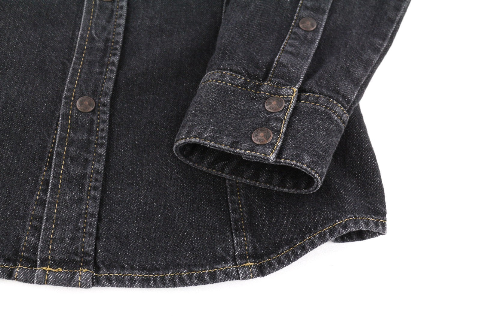 DIESEL De-Rin-F Women's Shirt S Dark Denim Western Snap Spread Neck Buttons