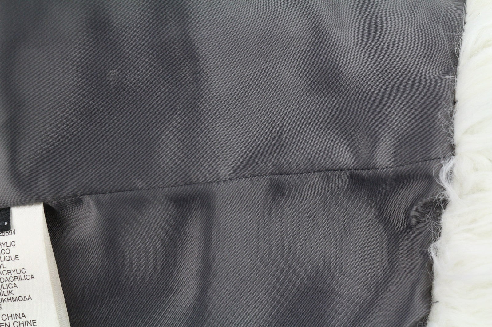 DIESEL L-Angus-A Women's Waistcoat S Faux Fur Stripe Fluffy Lined Black White