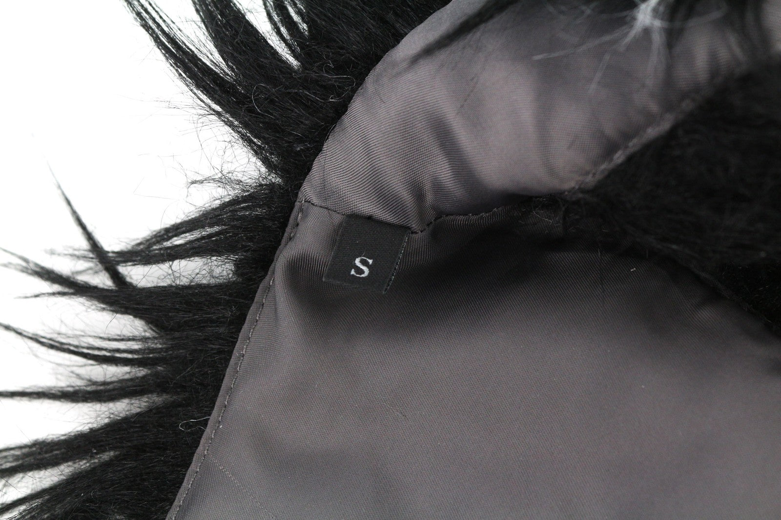 DIESEL L-Angus-A Women's Waistcoat S Faux Fur Stripe Fluffy Lined Black White