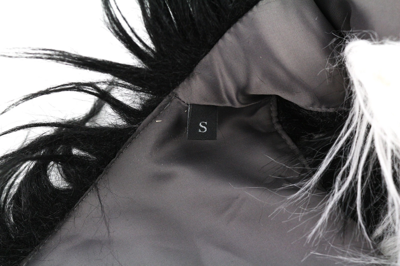 DIESEL L-Angus-A Women's Waistcoat S Striped Faux Fur Fluffy Black & White