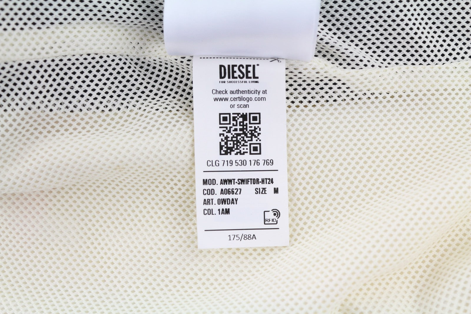 DIESEL Awwt-Swiftor-HT24 Women's Jacket M Mesh Lined Hidden Hood Thin RRP195