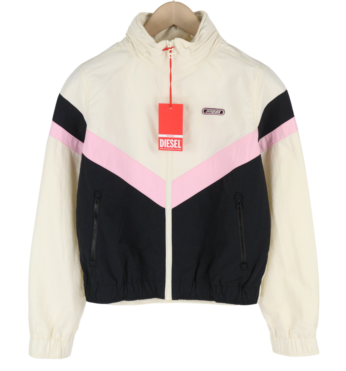 DIESEL Awwt-Swiftor-HT24 Women's Jacket M Mesh Lined Hidden Hood Thin RRP195