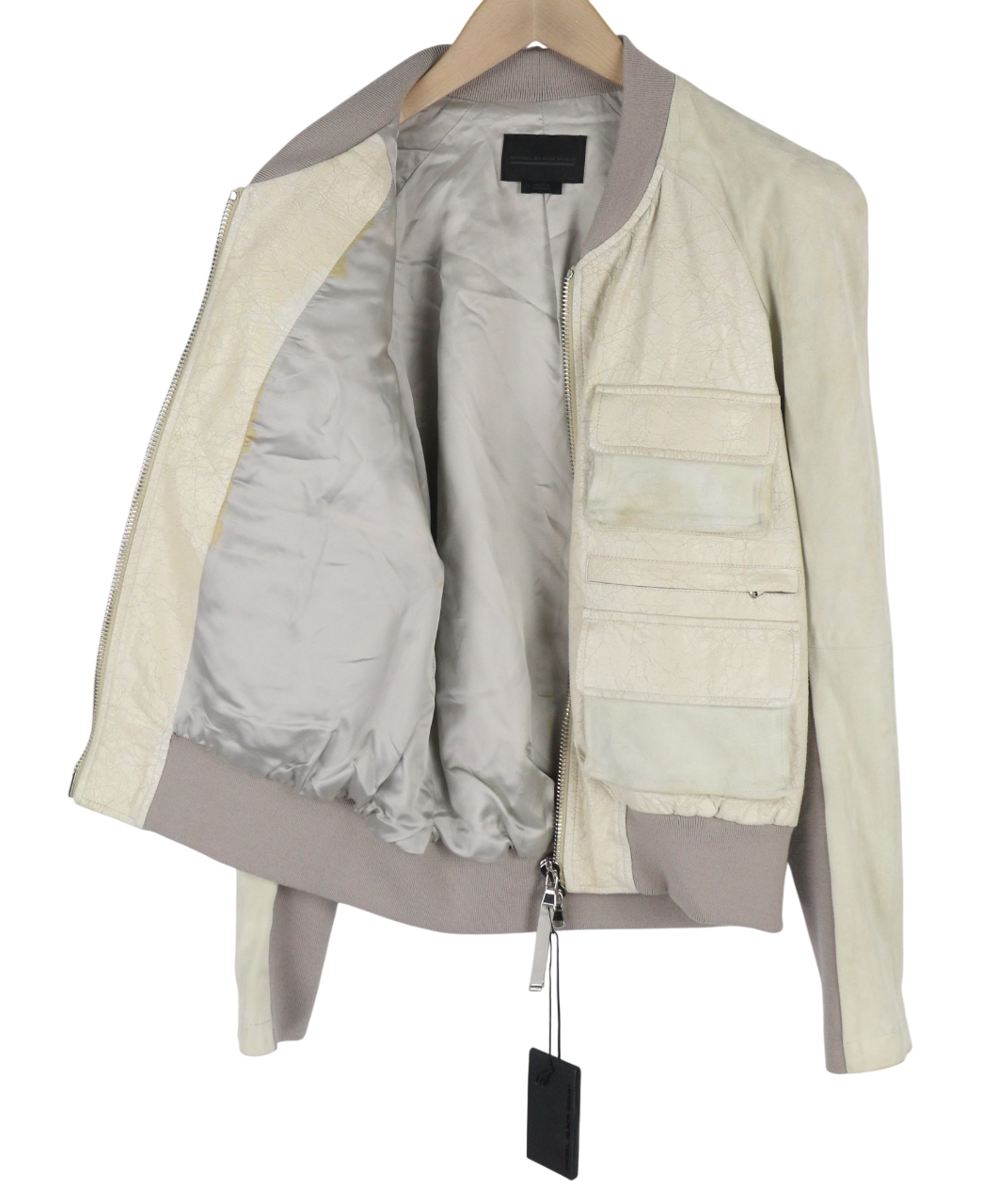 DIESEL BLACK GOLD L-Cerite Women's Jacket 42 Goatskin Leather Aged Look Bomber