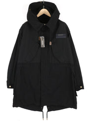 DIESEL W-Miles Men's Jacket M Black Hooded Parka Zip Lightweight Unlined RRP475