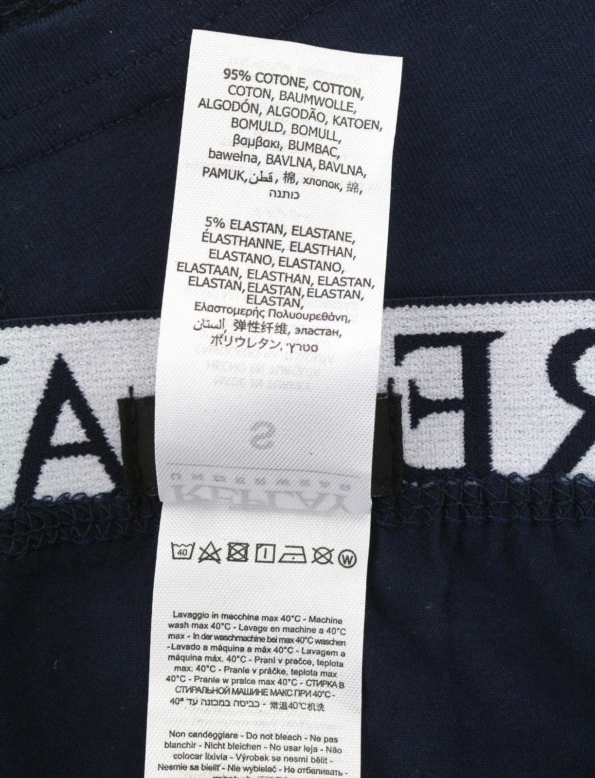 REPLAY Men Underwear XL Blue Elastic Waist Logo Cotton Stretch Trunks 2 Pack