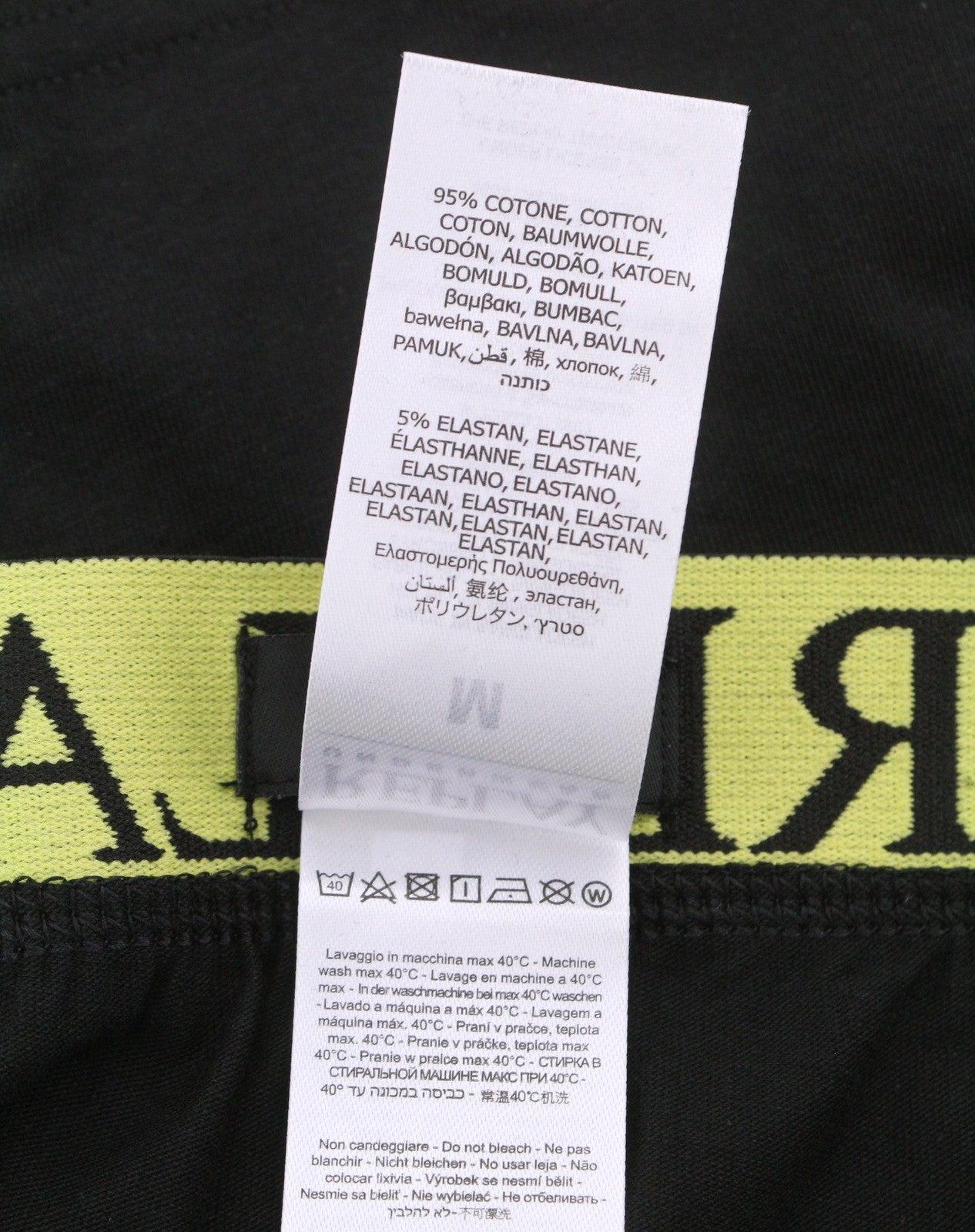 REPLAY Men Underwear L Black Elastic Waist Logo Cotton Stretchy Trunks 2 Pack