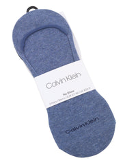 CALVIN KLEIN No Show Men Socks EU43/46 Blue Non-Slip Heel 2 Pairs Unisex