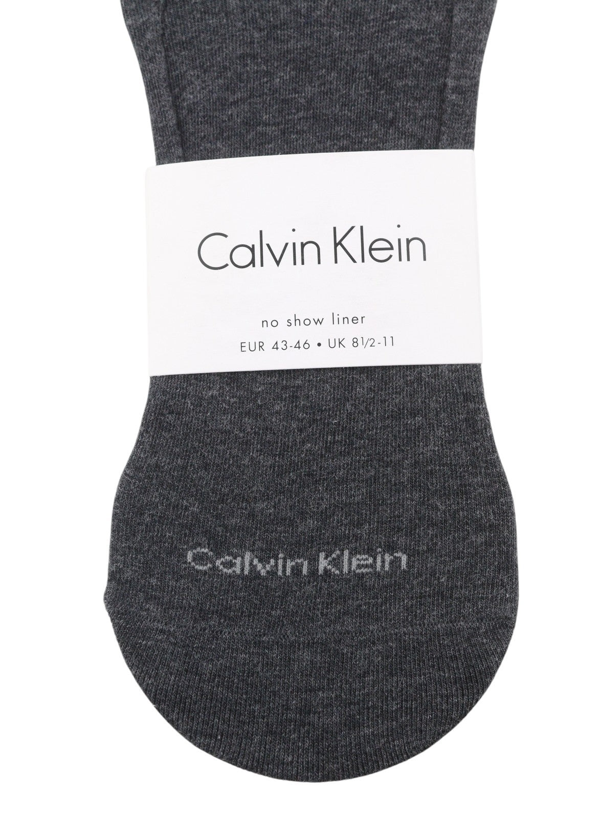 CALVIN KLEIN No Show Liner Men Socks EU43/46 Grey Melange Knit 2 Pairs Unisex