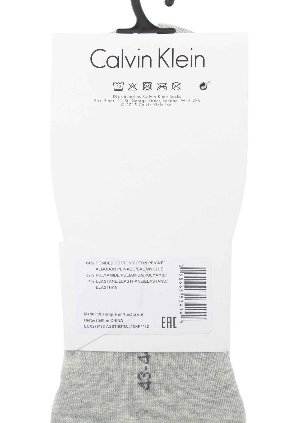 CALVIN KLEIN No Show Liner Men Socks EU43/46 Grey Melange Knit 2 Pairs Unisex