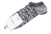 CALVIN KLEIN Sneaker Men Socks EU39/42 Mid Grey Melange Logo 2 Pairs Unisex