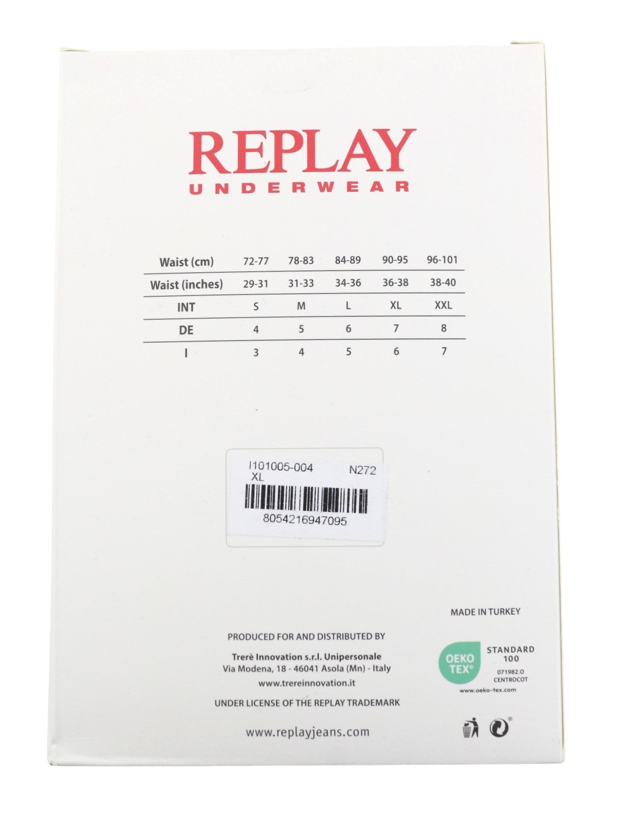 REPLAY Men Underwear XL Grey Elastic Waist Logo Cotton Stretch Trunks 2 Pack