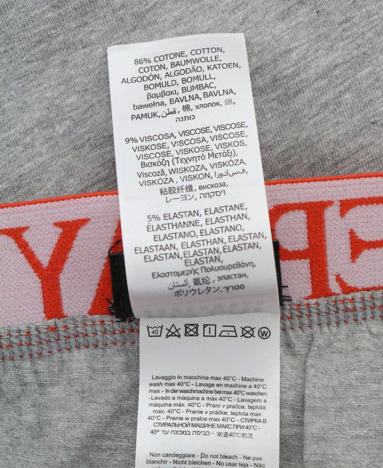 REPLAY Men Underwear L Grey Elastic Waist Logo Cotton Stretch Trunks 2 Pack