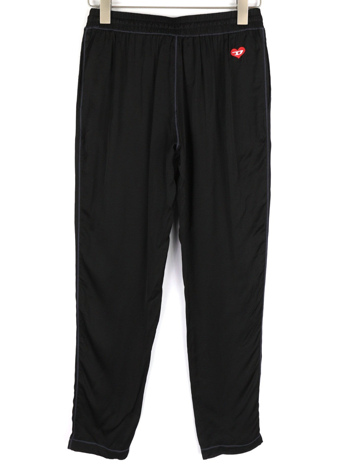 DIESEL UFLB-Tessy Women's Trousers XS Black Slim Sweatpants Elastic Logo Waist