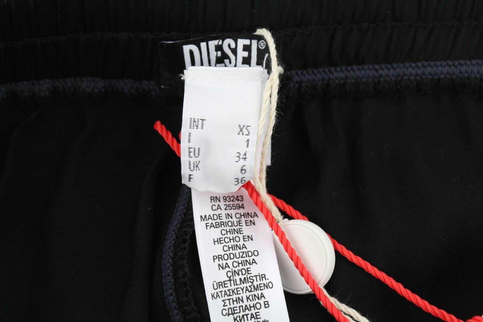 DIESEL UFLB-Tessy Women's Trousers XS Black Slim Sweatpants Elastic Logo Waist