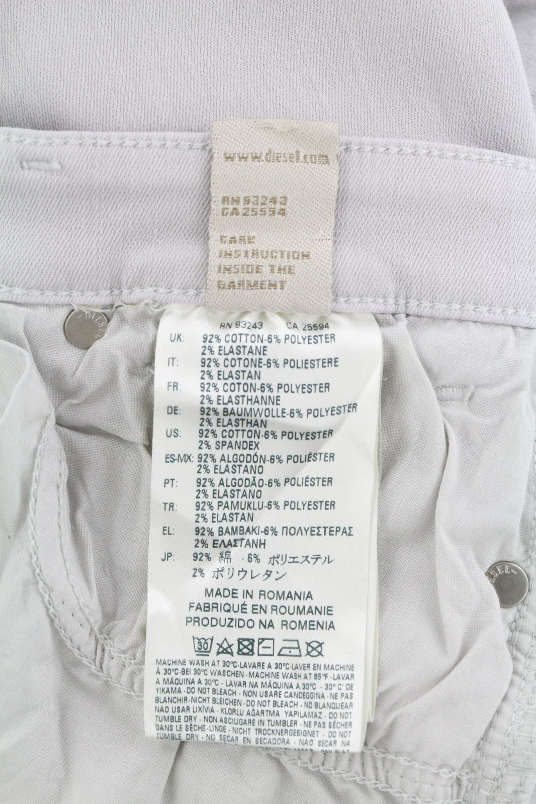 DIESEL Skinzee 084EX Women's Jeans W25/L32 Super Slim Skinny Stretch Mid Waist