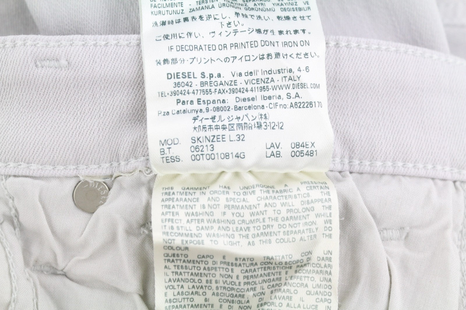 DIESEL Skinzee 084EX Women's Jeans W25/L32 Super Slim Skinny Stretch Mid Waist