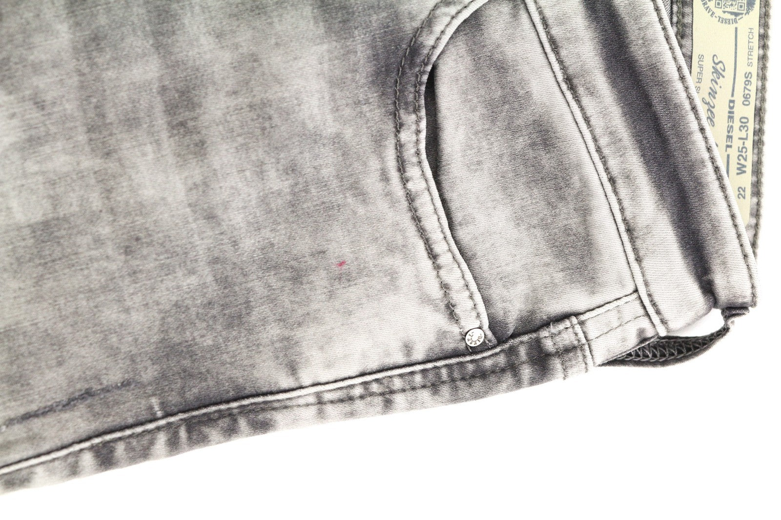 DIESEL Skinzee Low-C 0679C Women's Jeans W25/L30 Super Slim Skinny Grey