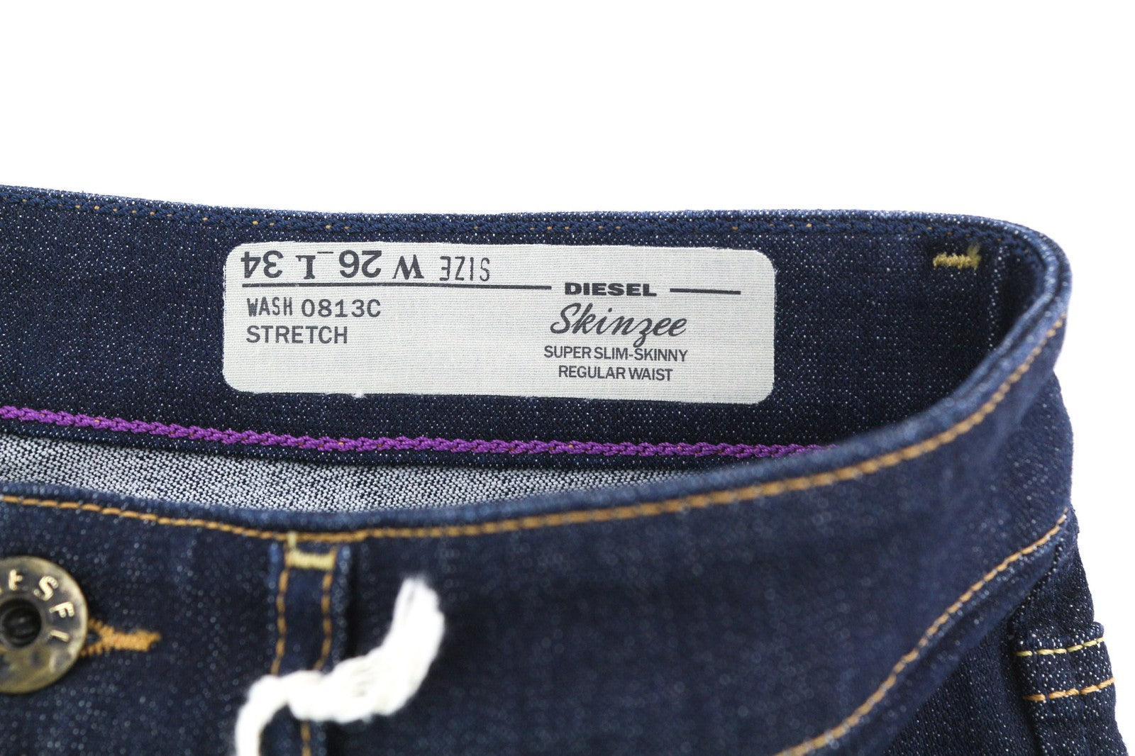 DIESEL Skinzee 0813C Women's Jeans W26/L34 Super Slim Skinny Stretch Mid Waist