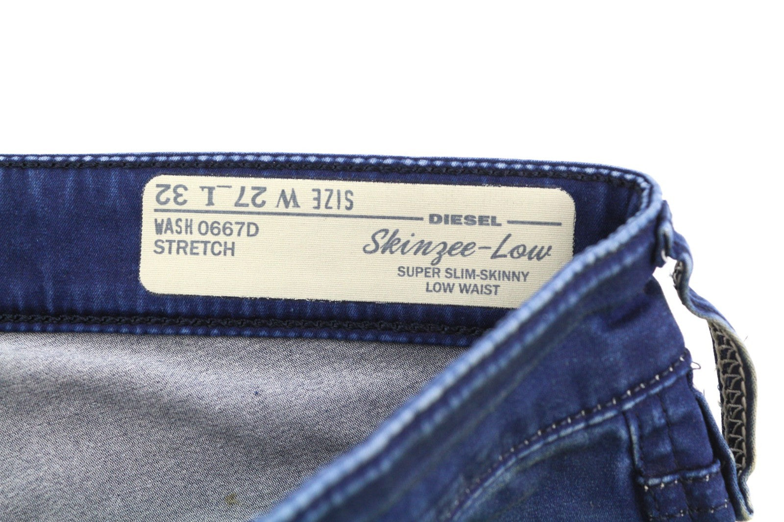 DIESEL Skinzee-Low 0667D Women's Jeans W27/L32 Super Slim Skinny Low Waist Blue