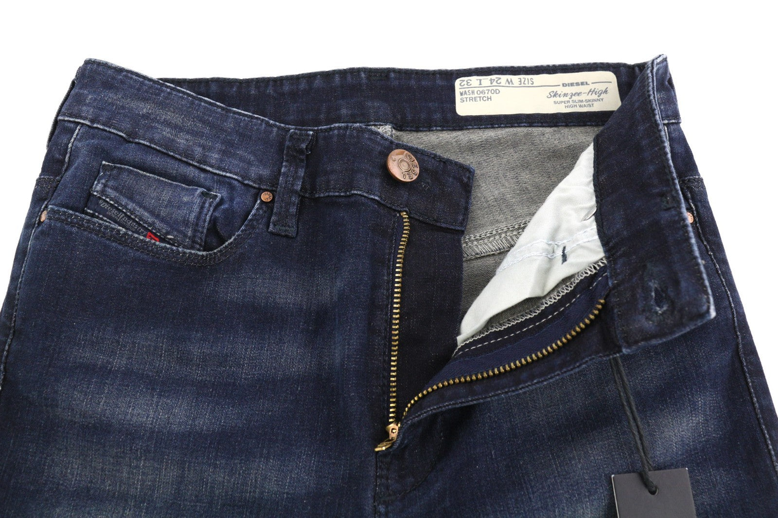 DIESEL Skinzee-High 0670D Women's Jeans W24/L32 Super Slim Skinny High Waist