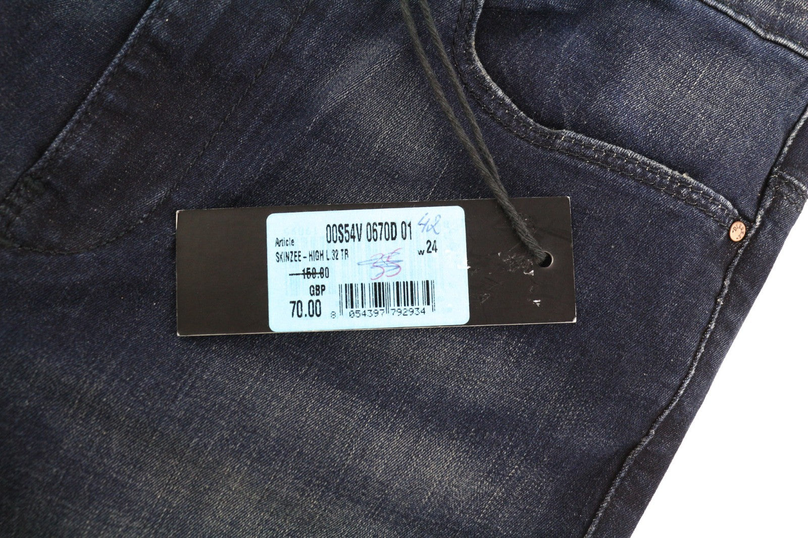 DIESEL Skinzee-High 0670D Women's Jeans W24/L32 Super Slim Skinny High Waist