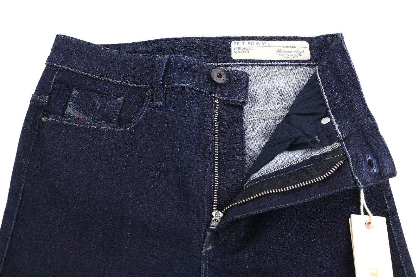 DIESEL Skinzee-High 0813C Women's Jeans W25/L30 Super Slim High Waist Zip