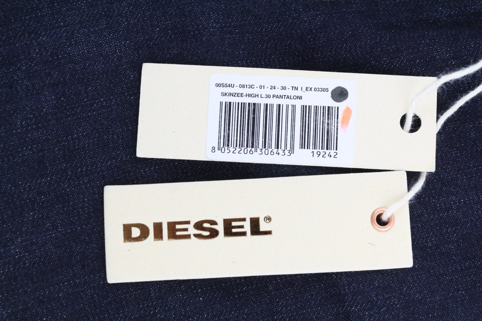 DIESEL Skinzee-High 0813C Women's Jeans W24/L30 Super Slim High Waist Dark Denim