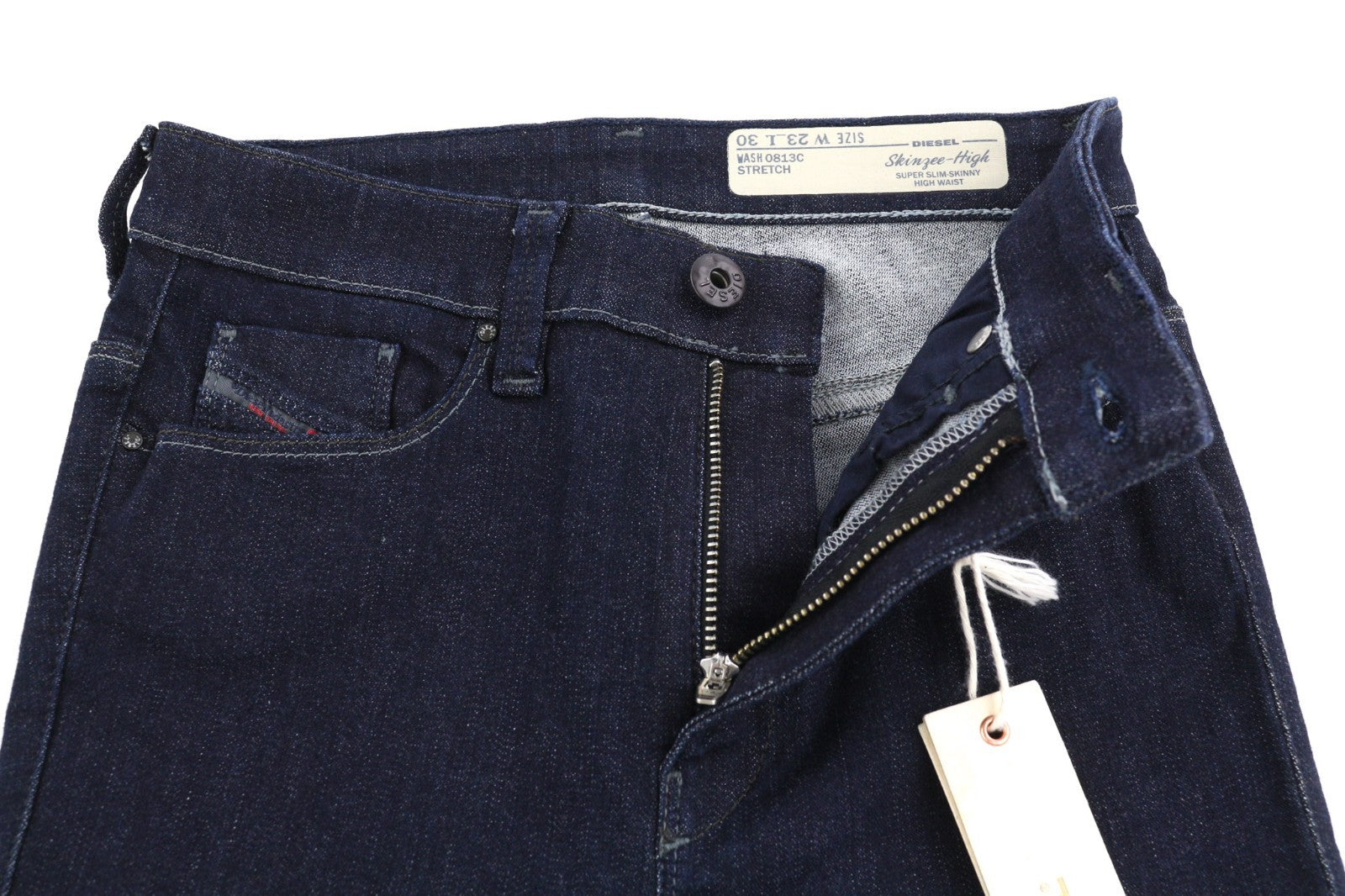 DIESEL Skinzee-High 0813C Women's Jeans W23/L30 Super Slim High Waist Zip