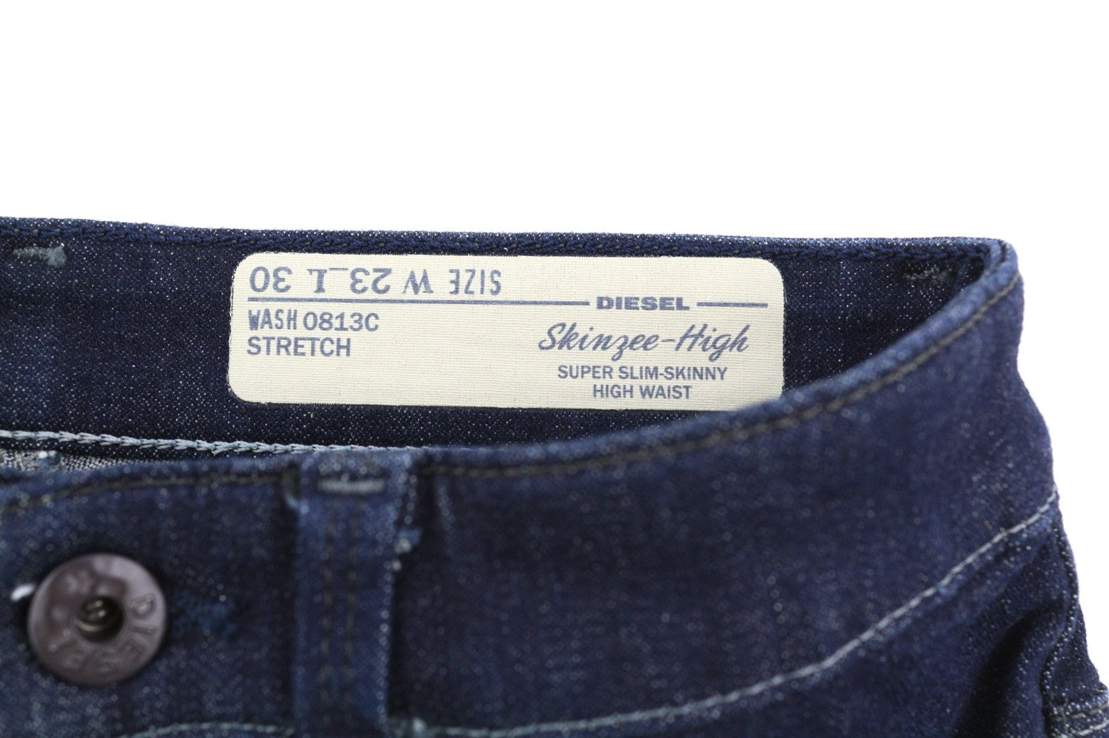 DIESEL Skinzee-High 0813C Women's Jeans W23/L30 Super Slim High Waist Zip